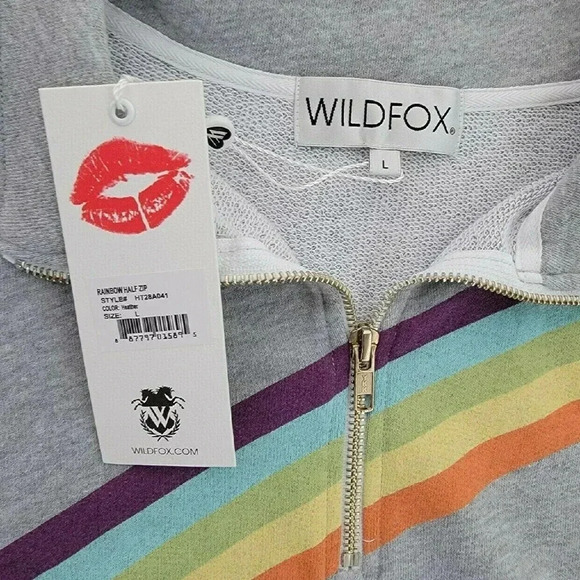NWT Wildfox Rainbow Half Zip - Picture 2 of 8